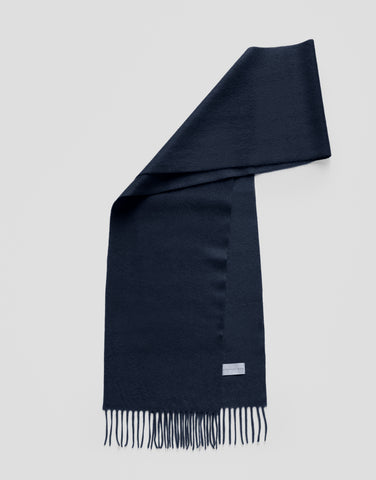 ROBINSON MAN | Fringed Cashmere Scarf | Navy Blue