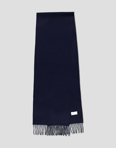 ROBINSON MAN | Fringed Cashmere Scarf | Navy Blue