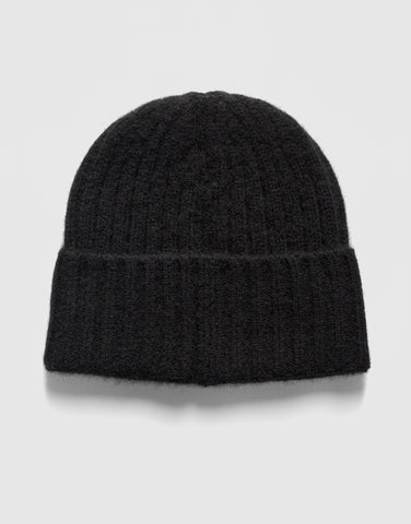 ROBINSON MAN | Ribbed Cashmere Beanie | Black