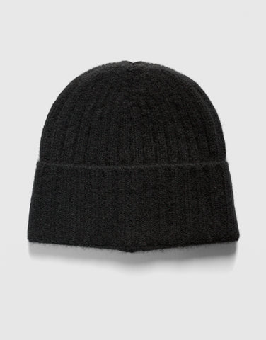 ROBINSON MAN | Ribbed Cashmere Beanie | Black