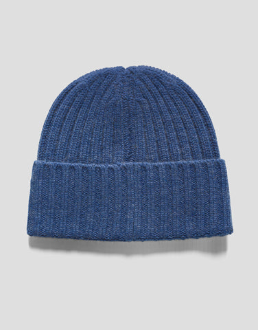 ROBINSON MAN | Ribbed Cashmere Beanie | Denim Blue