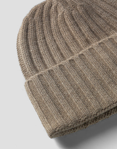 ROBINSON MAN | Ribbed Cashmere Beanie | Natural