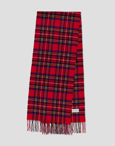 ROBINSON MAN | Fringed Cashmere Scarf | Red Tartan