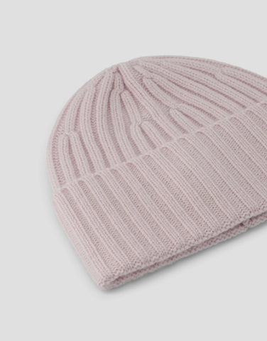 ROBINSON MAN | Ribbed Cashmere Beanie | Pink Sand