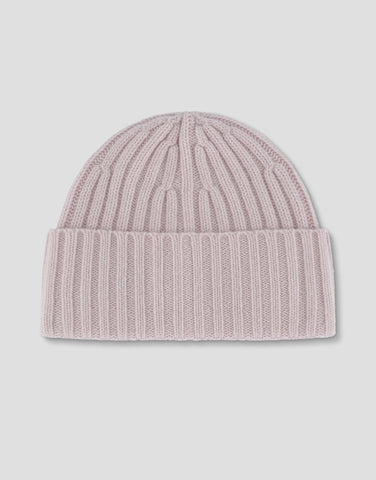 ROBINSON MAN | Ribbed Cashmere Beanie | Pink Sand