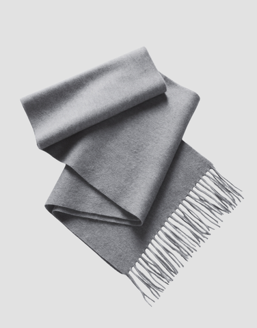 ROBINSON MAN | Fringed Cashmere Scarf | Grey
