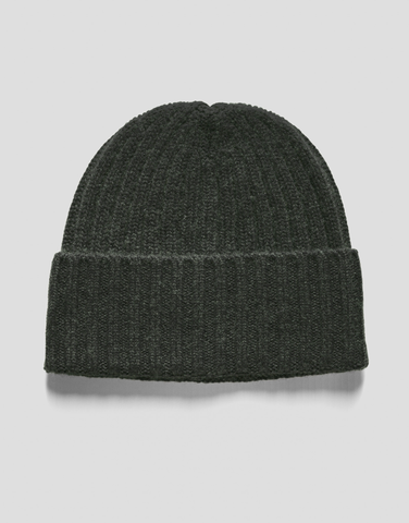ROBINSON MAN | Ribbed Cashmere Beanie | Pine