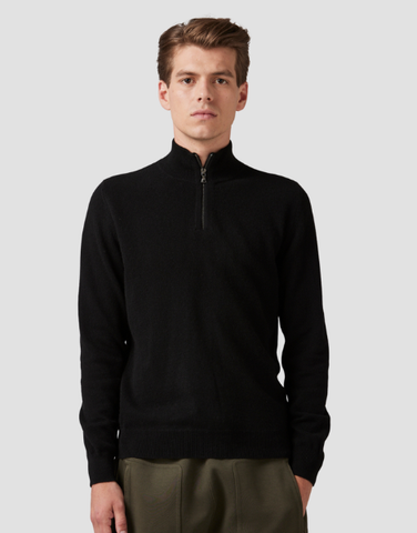 ROBINSON MAN | JCK Half-Zip Cashmere Sweater | Black