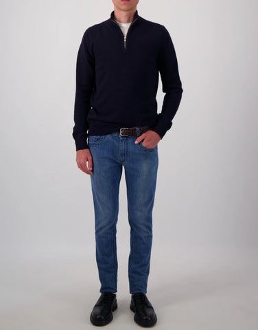 ROBINSON MAN | JCK Half-Zip Cashmere Sweater | Navy