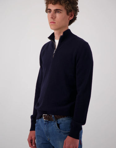 ROBINSON MAN | JCK Half-Zip Cashmere Sweater | Navy
