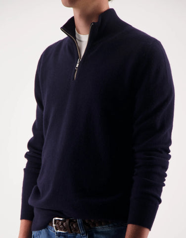 ROBINSON MAN | JCK Half-Zip Cashmere Sweater | Navy
