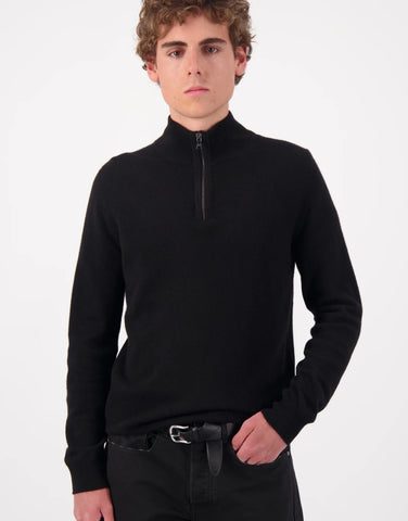 ROBINSON MAN | JCK Half-Zip Cashmere Sweater | Black