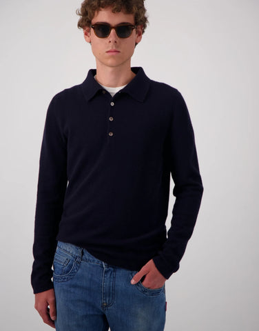 ROBINSON MAN | Endeavour Cashmere Polo Sweater | Navy