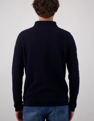 ROBINSON MAN | Endeavour Cashmere Polo Sweater | Navy