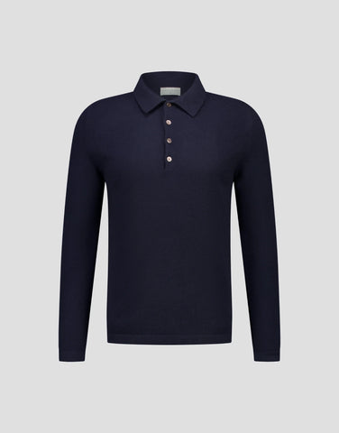 ROBINSON MAN | Endeavour Cashmere Polo Sweater | Navy