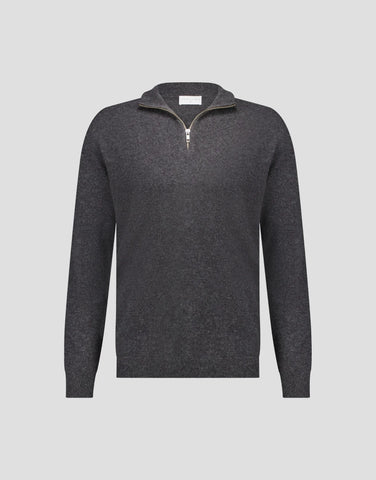 ROBINSON MAN | JCK Half-Zip Cashmere Sweater | Charcoal Melange