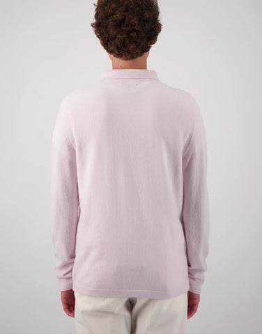 ROBINSON MAN | Endeavour Cashmere Polo Sweater | Pink Sand