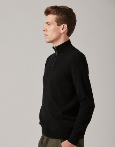 ROBINSON MAN | JCK Half-Zip Cashmere Sweater | Black
