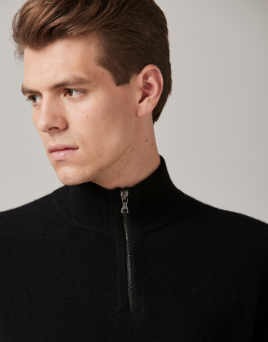 ROBINSON MAN | JCK Half-Zip Cashmere Sweater | Black