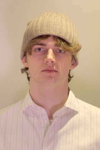 ROBINSON MAN | Ribbed Cashmere Beanie | Natural