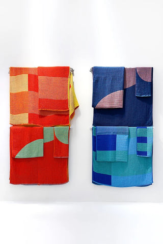 Lateral Objects Towel - Waffle Bath Towel Yellow Moon Large