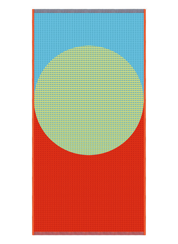 Lateral Objects Towel - Waffle Bath Towel Yellow Moon Large