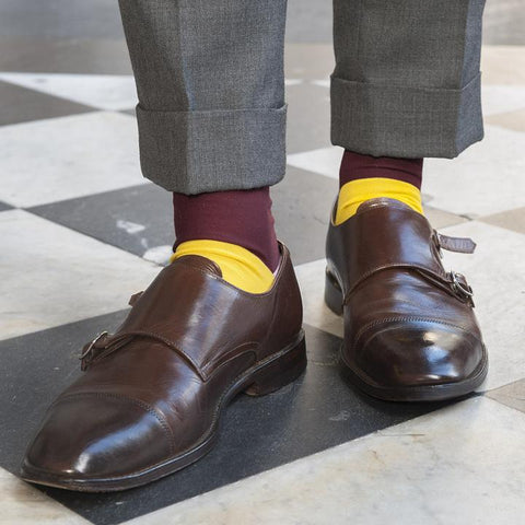 Block Colour Sock in Burgundy