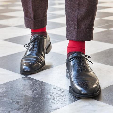 Block Colour Sock in Red