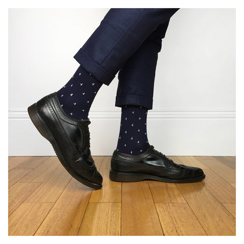 Madder Socks - Nighthawk - Midnight Blue / White / Saffron Yellow